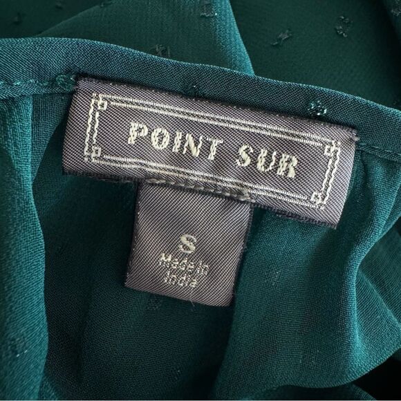 J. Crew Point Sur Academic Green Clip Swiss Dot Top Emerald Green Size S - Picture 6 of 7